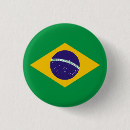 Braziliaanse vlag ronde button 3,2 cm