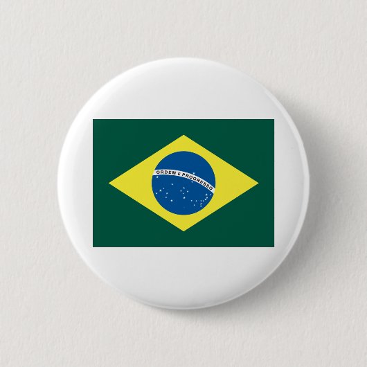 Braziliaanse vlag ronde button 5,7 cm (Voorkant)