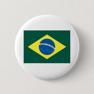 Braziliaanse vlag ronde button 5,7 cm