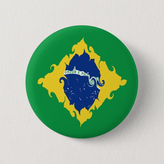 Braziliaanse vlag ronde button 5,7 cm (Voorkant)
