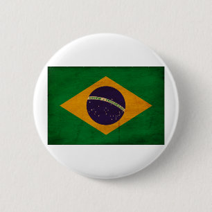 Braziliaanse vlag ronde button 5,7 cm
