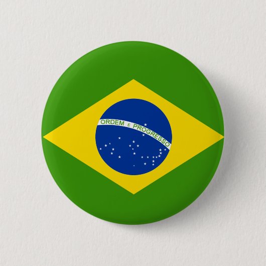 Braziliaanse vlag ronde button 5,7 cm (Voorkant)
