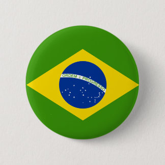 Braziliaanse vlag ronde button 5,7 cm