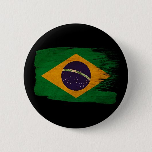 Braziliaanse vlag ronde button 5,7 cm (Voorkant)