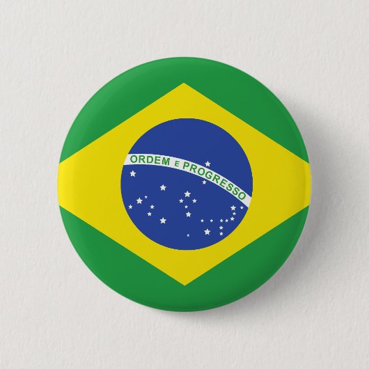 Braziliaanse vlag ronde button 5,7 cm (Voorkant)