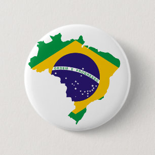 Braziliaanse vlag ronde button 5,7 cm