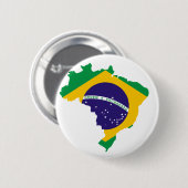 Braziliaanse vlag ronde button 5,7 cm (Voorkant /achterkant)