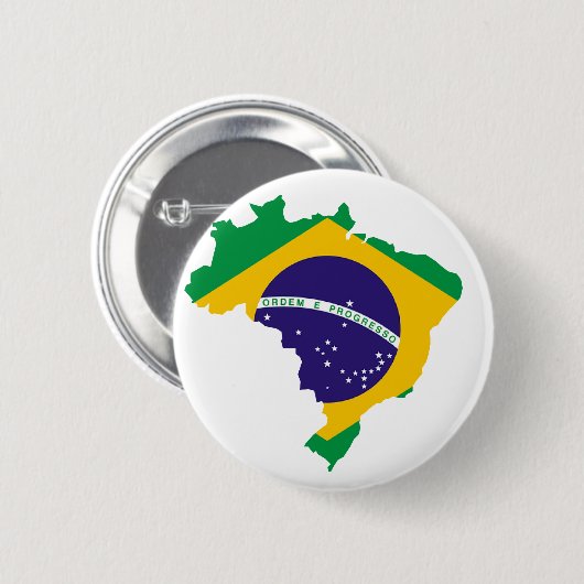 Braziliaanse vlag ronde button 5,7 cm (Voorkant /achterkant)