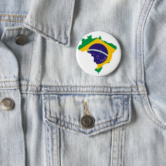 Braziliaanse vlag ronde button 5,7 cm (In situ)