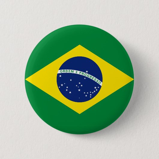 Braziliaanse vlag ronde button 5,7 cm (Voorkant)