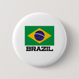 Braziliaanse vlag ronde button 5,7 cm