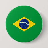 Braziliaanse vlag ronde button 7,6 cm (Voorkant)