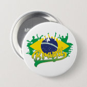 Braziliaanse vlag ronde button 7,6 cm (Voorkant /achterkant)
