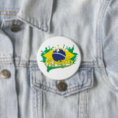 Braziliaanse vlag ronde button 7,6 cm (In situ)