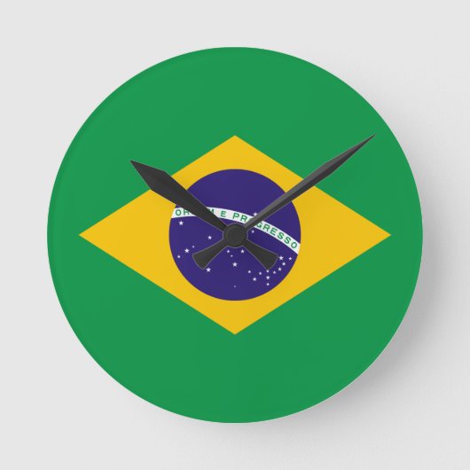 Braziliaanse vlag ronde klok (Voorkant)
