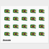 Braziliaanse vlag ronde sticker (Vel)