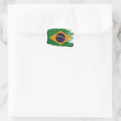 Braziliaanse vlag ronde sticker (Tas)