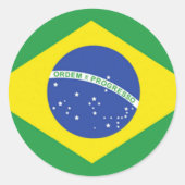 Braziliaanse vlag ronde sticker (Voorkant)