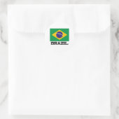 Braziliaanse vlag ronde sticker (Tas)