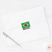 Braziliaanse vlag ronde sticker (Envelop)