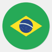 Braziliaanse vlag ronde sticker (Voorkant)