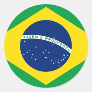 Braziliaanse vlag ronde sticker