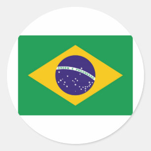 Braziliaanse vlag ronde sticker