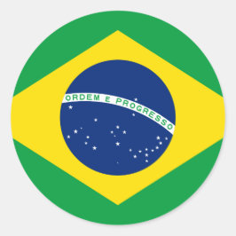 Braziliaanse vlag ronde sticker