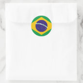 Braziliaanse vlag ronde sticker (Tas)