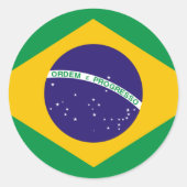 Braziliaanse vlag ronde sticker (Voorkant)