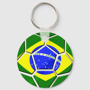Braziliaanse vlag Samba futebol voetbal giften Sleutelhanger