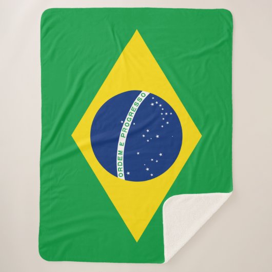 Braziliaanse vlag Sherpa Blanket Deken (Voorkant)