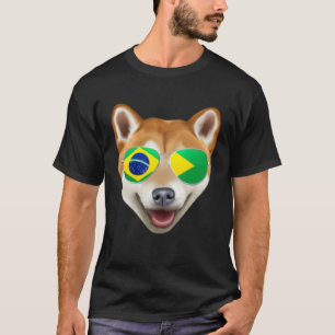 Braziliaanse Vlag Shiba Inu Hond Brazilië Zak T-shirt