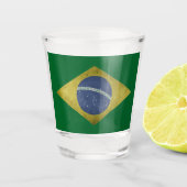 Braziliaanse vlag shot glas (Voorkant)