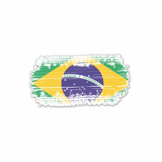 Braziliaanse vlag sticker (Voorkant)