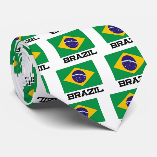 Braziliaanse vlag stropdas (Opgerold)