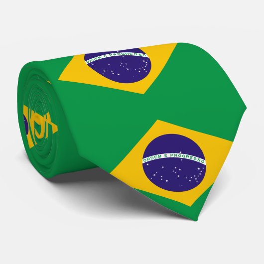 Braziliaanse vlag stropdas (Opgerold)