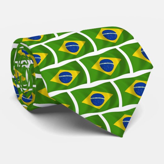 Braziliaanse Vlag Stropdas (Opgerold)