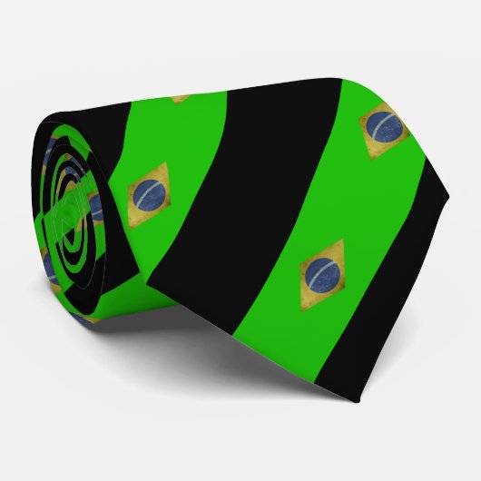 Braziliaanse vlag stropdas (Opgerold)