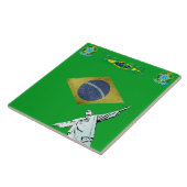 Braziliaanse vlag tegeltje (Zijkant)