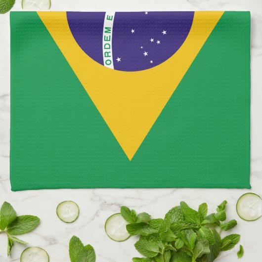 Braziliaanse vlag theedoek (Gevouwen)