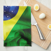 Braziliaanse vlag theedoek (Quarter Fold)