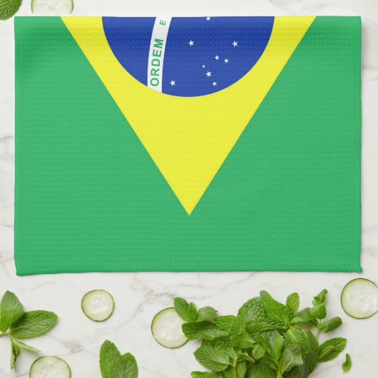 Braziliaanse vlag theedoek (Gevouwen)