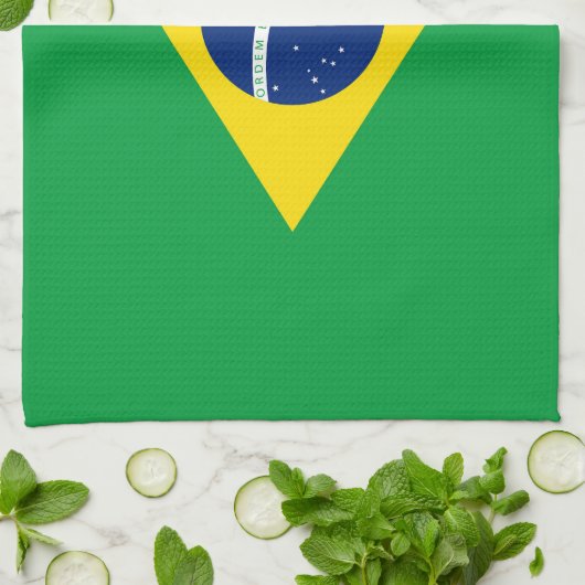 Braziliaanse vlag theedoek (Gevouwen)