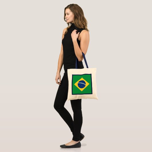 Braziliaanse vlag tote bag (Voorkant (model))