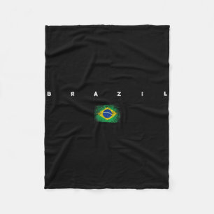 Braziliaanse Vlag Trots Vintageretro Voetbal Brazi Fleece Deken