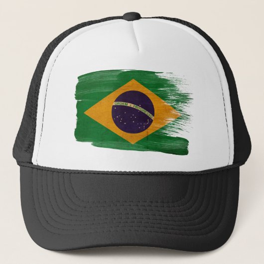 Braziliaanse vlag Trucker Hat Pet (Voorkant)