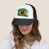 Braziliaanse vlag Trucker Hat Trucker Pet (In situ)