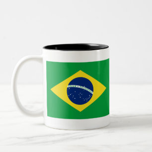 Braziliaanse vlag tweekleurige koffiemok