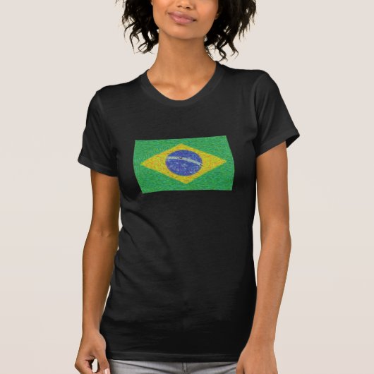 Braziliaanse vlag Van Gogh stijl T-shirt (Voorkant)